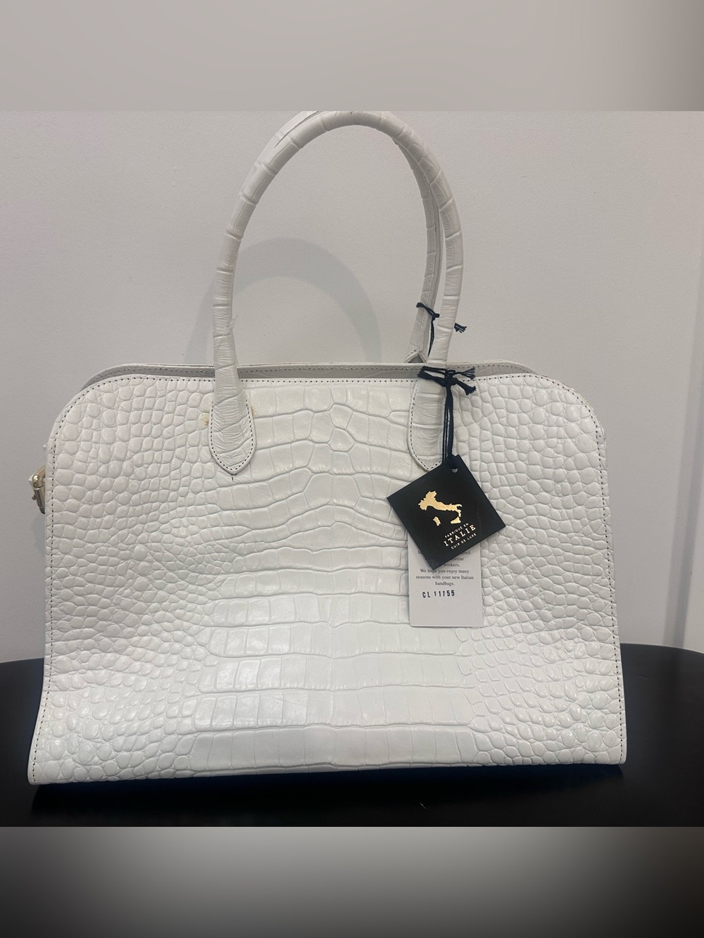 Claudia Firenze - White Croc-Embossed Leather Purse